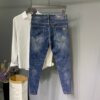 Men's jeans summer slim fit embroidered ninth pants