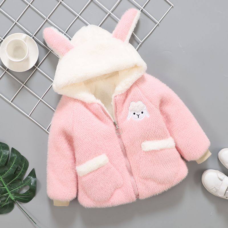 女童水貂绒外套男女孩冬季加绒加厚冬装洋气宝宝加棉上衣毛毛棉衣,淘宝优惠券,粉丝福利购,淘宝优惠卷