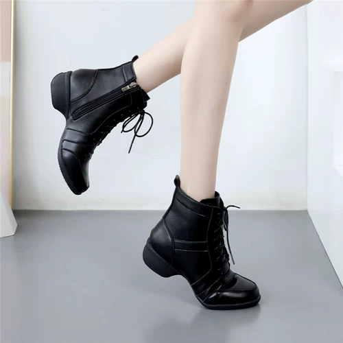 Туфли, танцующая обувь, зимние ботинки, флисовые высокие сапоги, коллекция 2023, из натуральной кожи, мягкая подошва