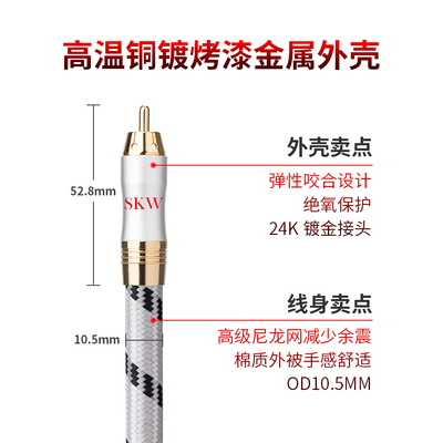 内幕测评skw双莲花头音频线2rca真的好吗？怎么样呢？图文剖析真相怎么样？好不好用？