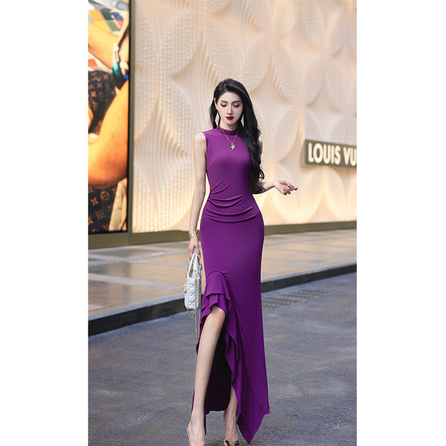 Ukofil Rouge Zui original design light luxury high-definition fishtail sleeveless slim high-waist elegant dress