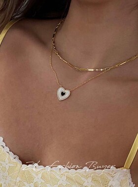 LUVAJ长条拼接圆点锆石镶嵌项链