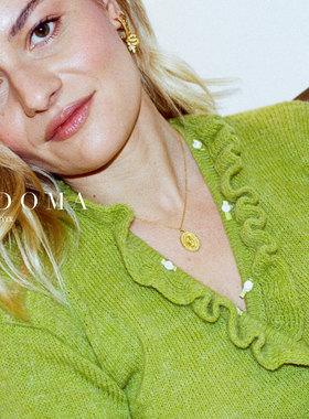 Savi同款椭圆硬币珍珠镶嵌项链