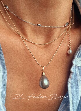 温莎超细蛇骨链素链锁骨项链