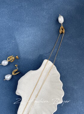 Alighieri线圈天然珍珠耳环项链