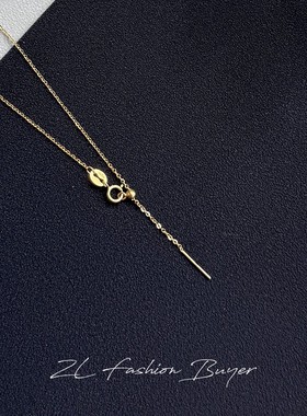 官方授权Fedoma牛角包雕刻镀金吊坠可拆卸细链可调节项链小众高级