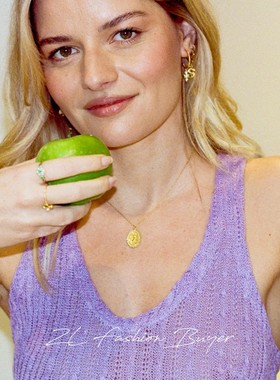 Savi同款椭圆硬币珍珠镶嵌项链