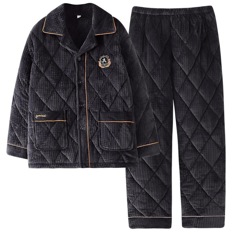 睡衣男冬季珊瑚绒三层加厚加绒夹棉秋冬款2025新款冬天高档家居服,淘宝优惠券,粉丝福利购,淘宝优惠卷