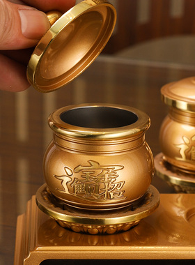 彩铜粉金家用圣水杯净水杯三连杯摆件