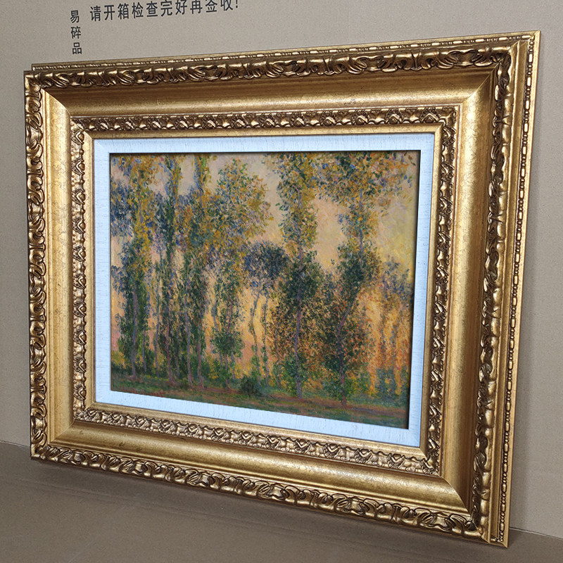 金色实木画框 欧式复古油画框装裱 人物风景外框 画展配框 挂墙 - 图2