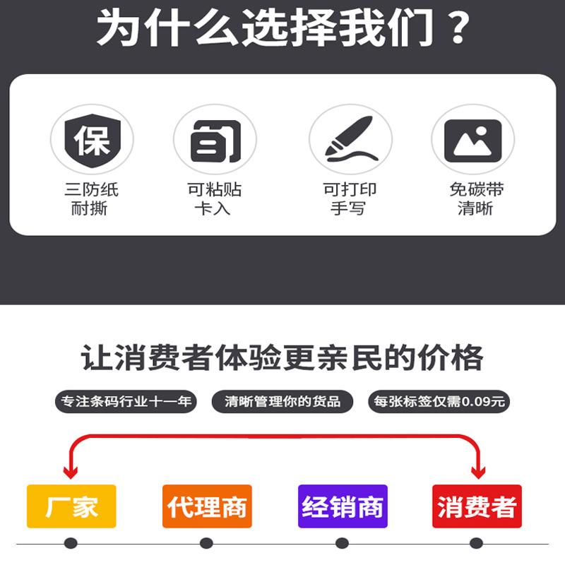 万能牛热敏不干胶标签纸70*38mm超市药店烟草便利店标价签货架商品价格标签打印贴纸标价纸50×35彩色定做