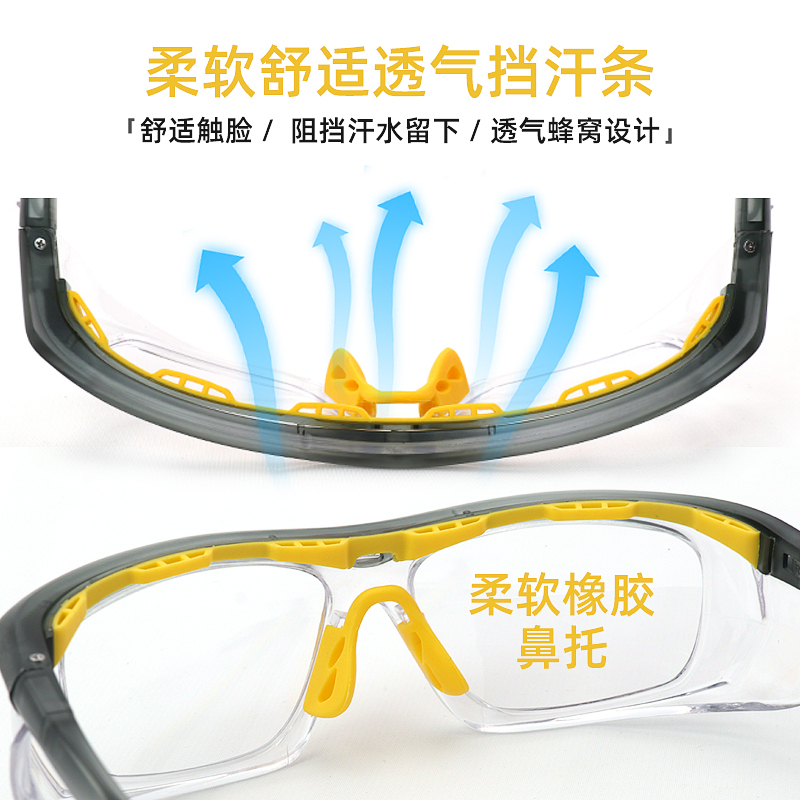 Bonshidu protective glasses, labor protection, impact protection, splash protection, dust and fog protection, goggles for myopia