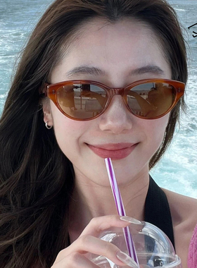 新款豹纹防紫外线猫眼太阳镜