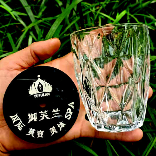 透明造型圆形带盖可插吸管耐热玻璃杯亚克力杯盖定制LOGO美发杯子 - 图1