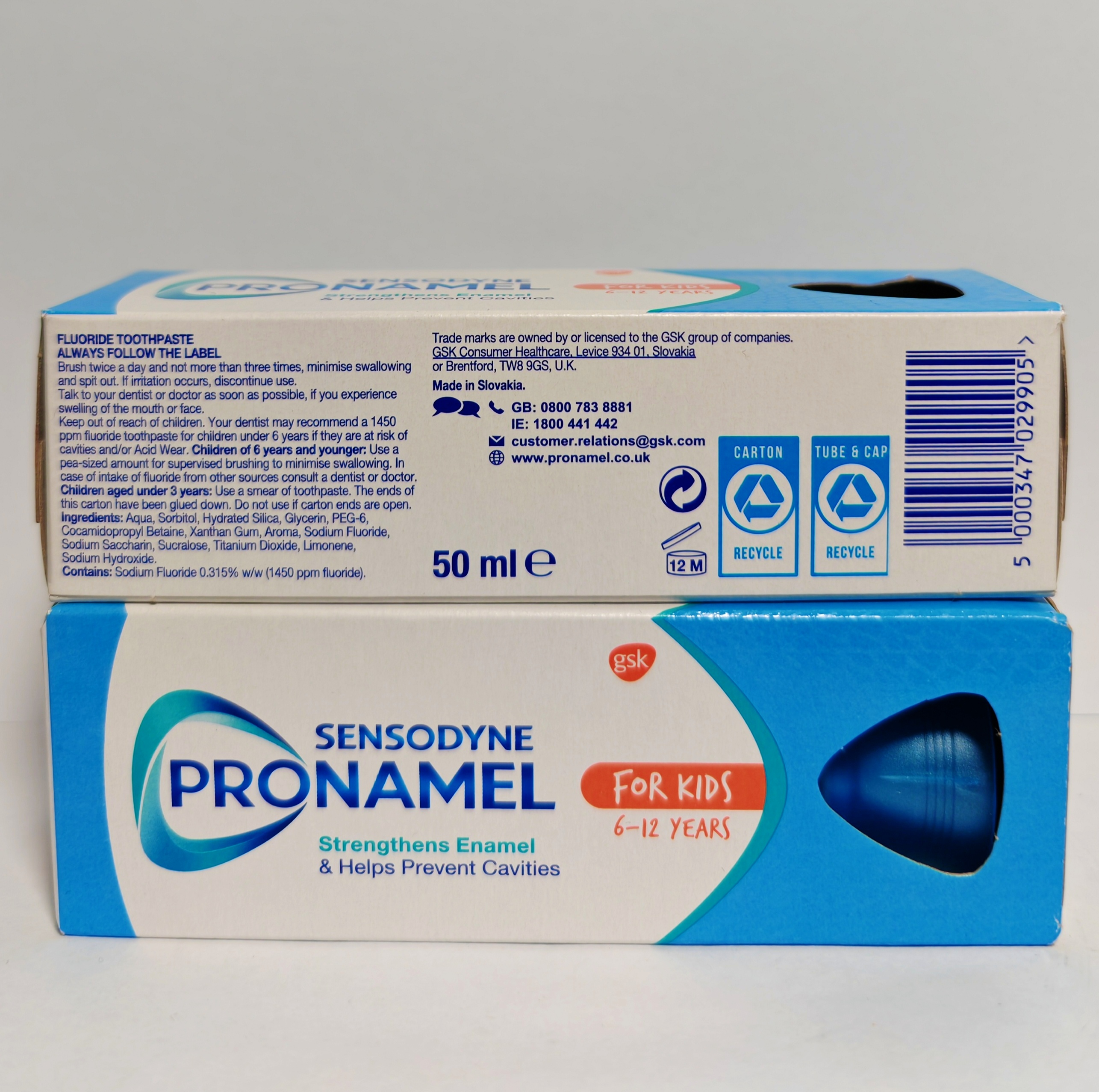 任意三瓶包邮英国Sensodyne PRONAMEL舒适达6-12岁儿童牙膏 50g - 图3