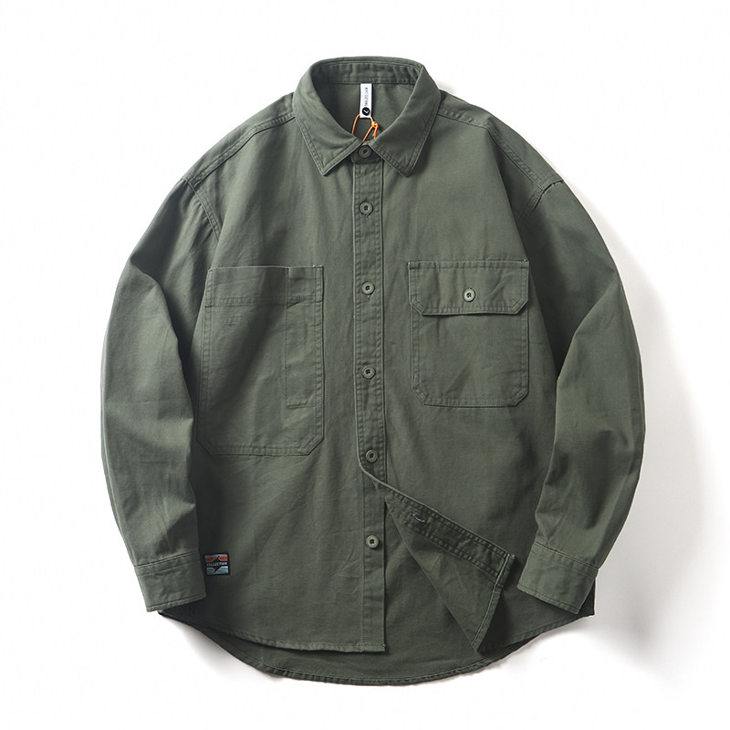 日系复古！真心好看。2022秋季男士工装时尚百搭休闲长袖衬衫外套,淘宝优惠券,粉丝福利购,淘宝优惠卷