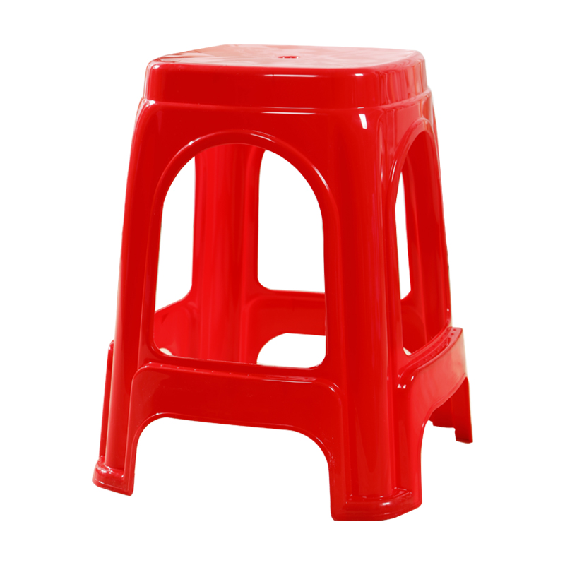 4-10张加厚红色塑料凳家用大排档特厚熟胶凳经济型餐桌高板凳结实 - 图3