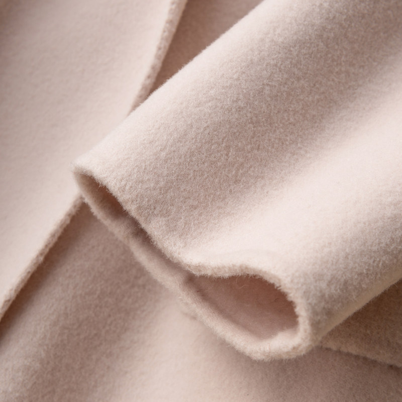 反季双面女小个子短款修身羊绒大衣 绒之吻毛呢外套