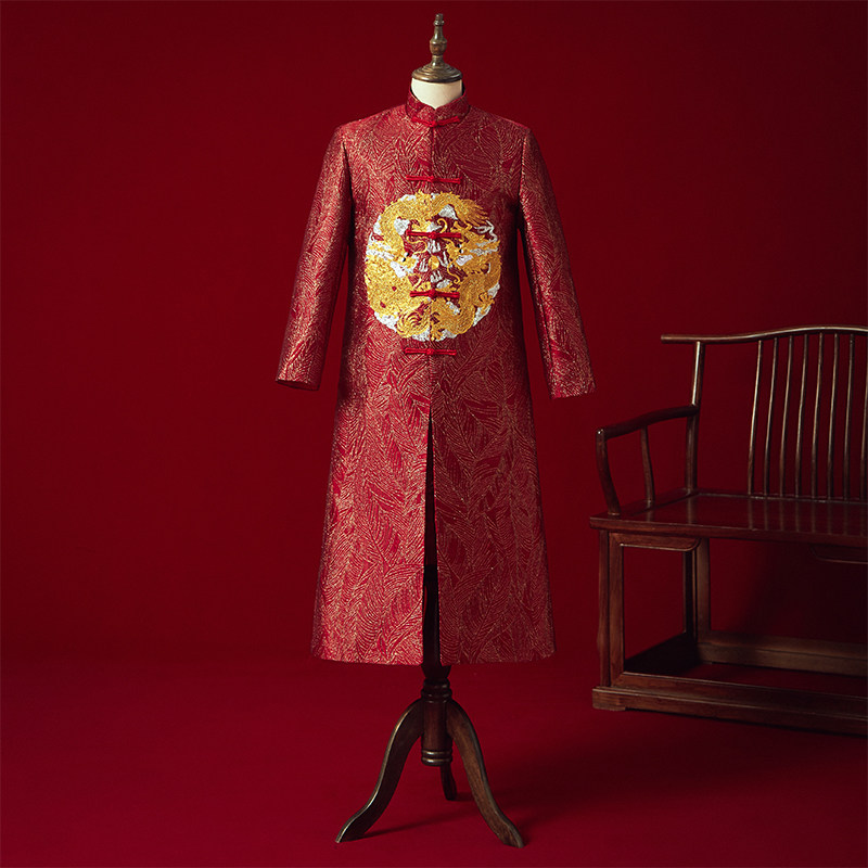 秀禾服新郎2020新款男士秋结婚礼服 花作衣民族服装