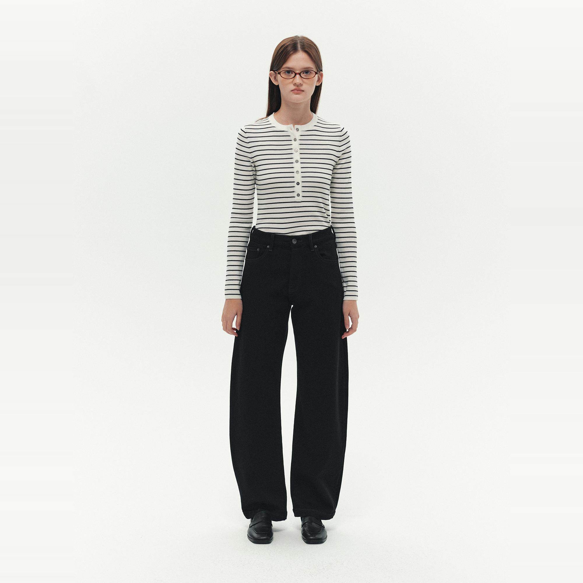 LAUGH OUT LOUD加绒包舒服包暖和弹力加厚廓形牛仔长裤24秋冬新品 - 图0