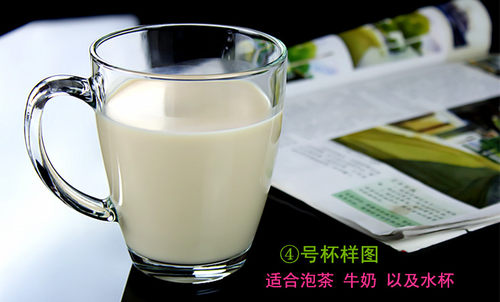 透明玻璃杯水杯时尚创意茶杯大号扎啤杯加厚耐热家用带把杯子 - 图2