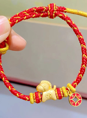 杭州灵隐马年红绳新款马年来财日进斗金红色手绳新中式手链好运绳
