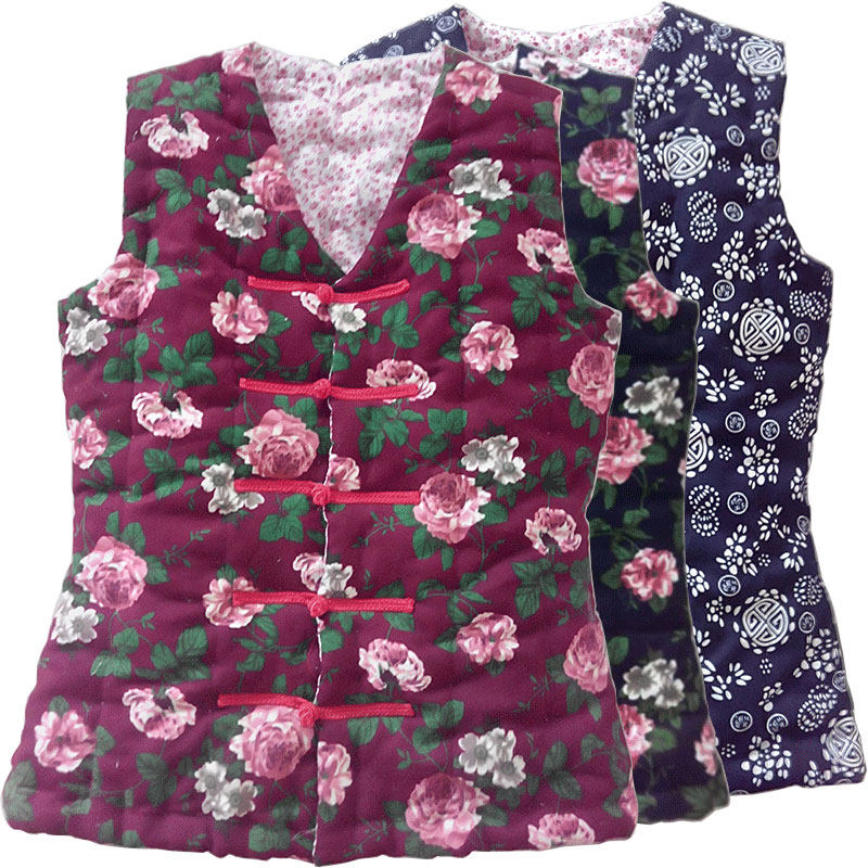 女手工棉马甲东北大花坎肩纯棉花棉背心外穿内穿保暖定做大码护肩,淘宝优惠券,粉丝福利购,淘宝优惠卷
