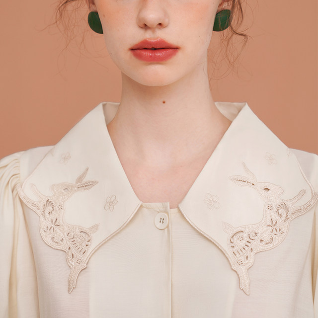 Kamo original design niche short-sleeved embroidered shirt