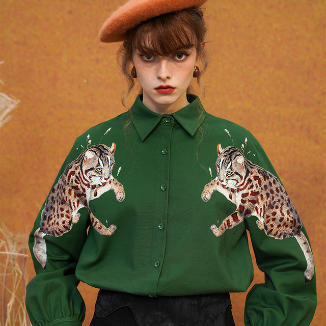 Kamo original high-end double leopard print top