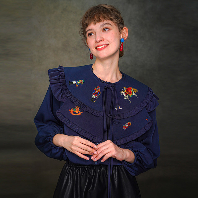 Kamo original detachable shawl shirt