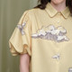 Women's original puff sleeves retro floral shirt