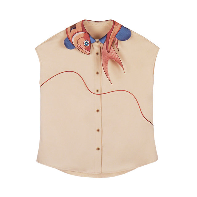 Kamo original design retro embroidery sleeveless