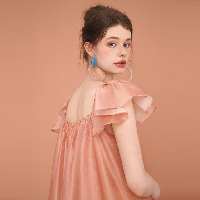 Kamo original rabbit pattern flying sleeve dress