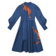 Kamo original tiger embroidered long-sleeved dress
