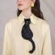 Kamo original black cat series tie