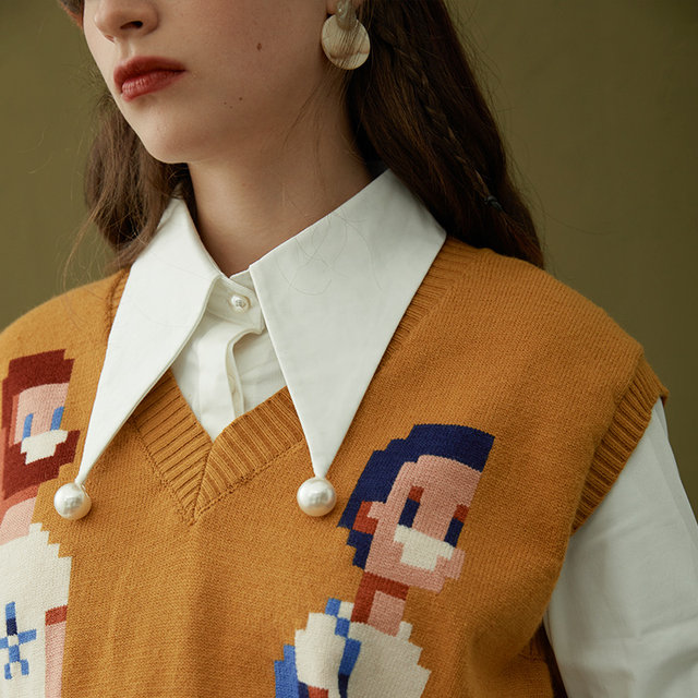 Long-sleeved white shirt, Kamo Pearl original design