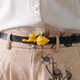 Belt with foam metal and interchangeable buckle for a high-end feel