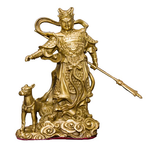 二郎神神像全铜二郎神杨戬摆件哮天犬二郎真君居家供奉客厅工艺品 - 图3