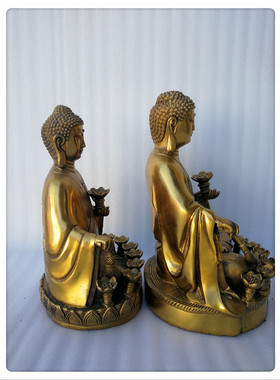 纯铜燃灯古佛如来神像