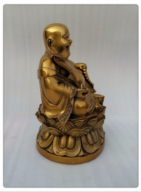 飞龙纯铜弥勒佛像摆件工艺品大肚笑佛弥勒招财家居装饰品礼品