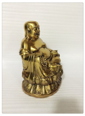 飞龙纯铜布袋招财大肚弥勒佛乐佛笑佛布袋和尚包邮佛像铜像摆件
