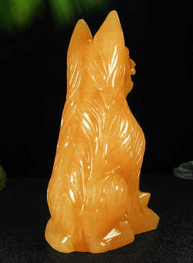 生肖狗酒柜天然黄玉摆设