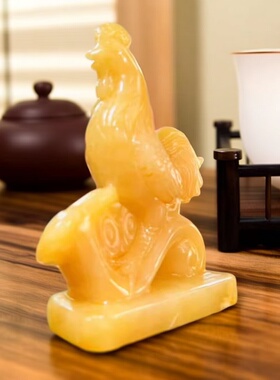 天然玉石公鸡摆件生肖鸡家居装饰客厅工艺品乔迁店铺开业礼品摆设