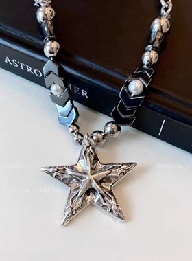 Y2K朋克项链女钉珠星星小众亚比