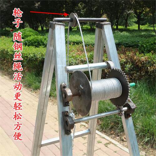 深井泵提升架加强型手摇式潜水泵下井灌溉工具井架子吊水泵钢丝绳 - 图2