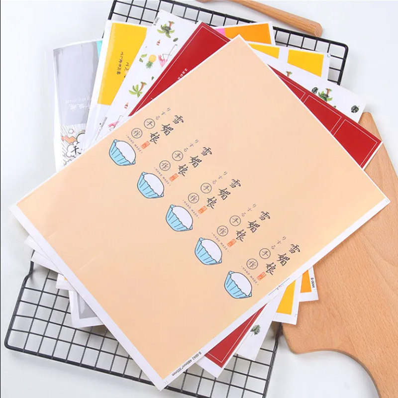 ins风手绘卡通装饰贴纸通用创意可爱甜点吐司盒子烘焙包装不干胶