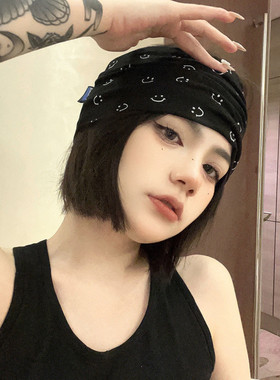 发箍头巾发带休闲笑脸外出时尚