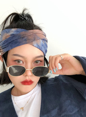 ins欧美扎染弹力交叉瑜伽发带