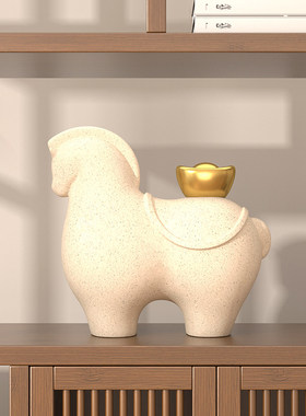 马上有钱摆件新中式客厅博古架酒柜装饰品办公室摆设开业乔迁礼物