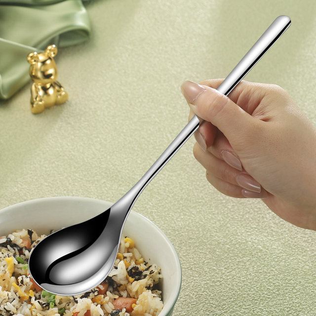 Bibimbap spoon 304 steel extended handled dining spoon